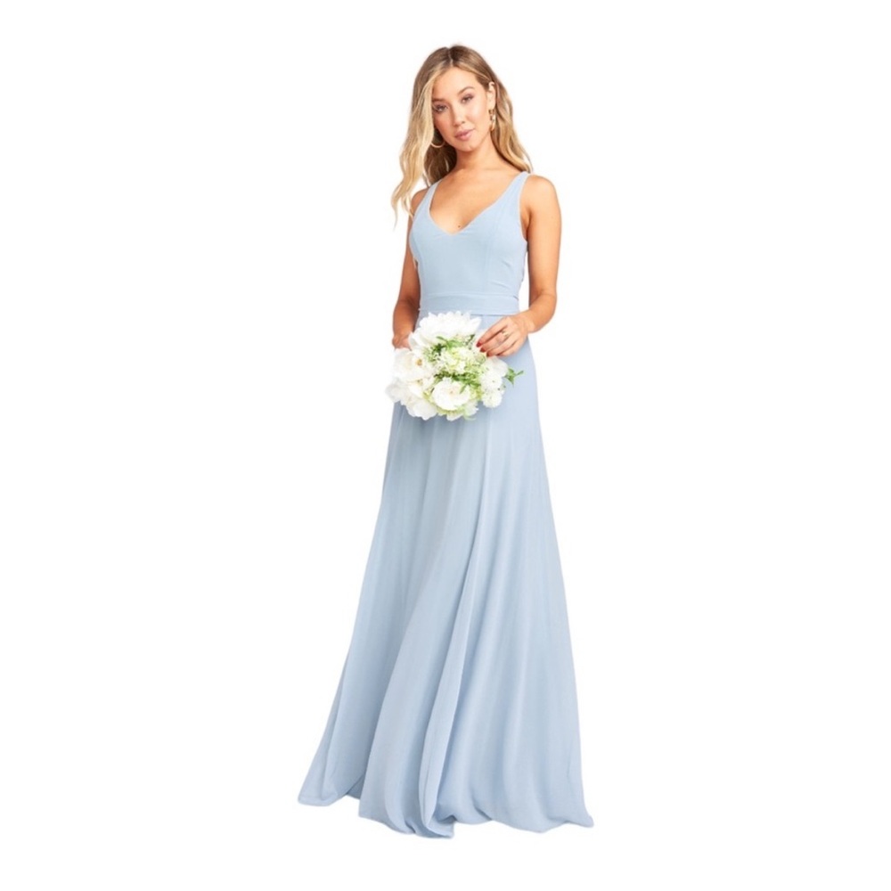 Elegant Light Blue Maxi Dress